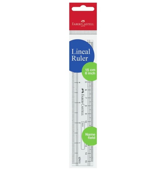 Linea Al Inch Faber-Castell Ruler Lineal 15Cm 6 Inch Clear