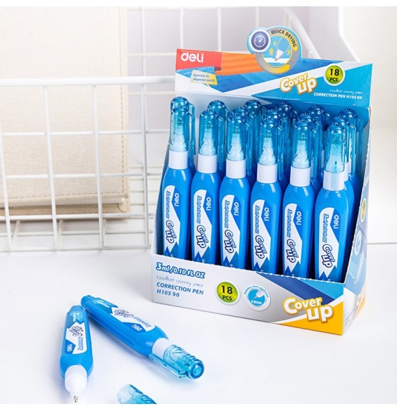 Deli Cover Up Correction Pen 3Ml 18Pc 1Box